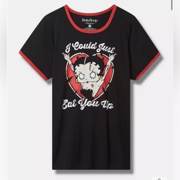 Torrid Betty Boop Classic Fit Cotton Ringer Tee - Picture 5 of 6
